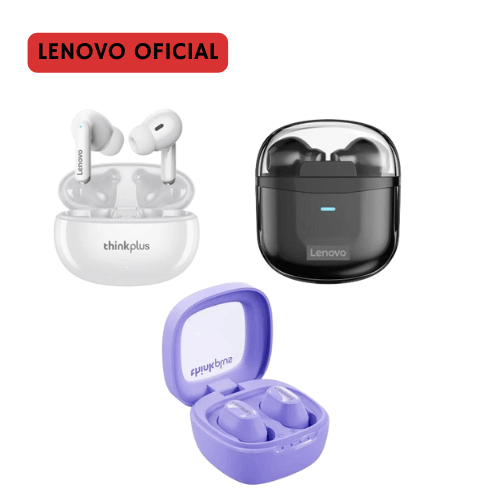 ( LEVE 3 PAGUE 2 ) Fones de Ouvido Lenovo Modelos variados Bluetooth 5.1, 5.2 e 5.3 TWS esportivos à prova d'água - DW IMPORTADOS